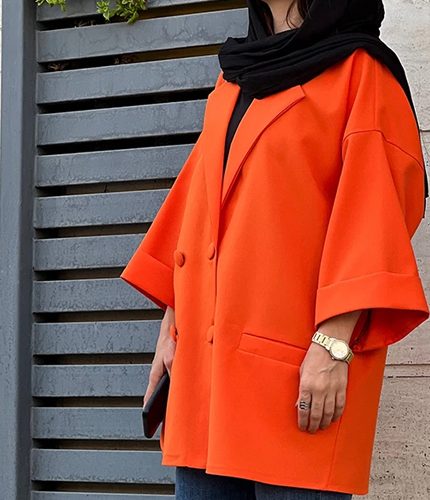 قیمت خرید مدل مانتو کتی نارنجی